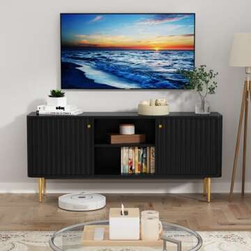 ARTPOWER 55” Fluted TV Stand for Modern Living Spaces