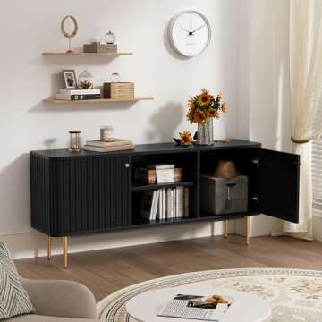 ARTPOWER 55” Fluted TV Stand for Modern Living Spaces