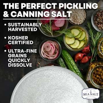 Pickling & Canning Salt, Pickling Salt & Curing Salt for Natural Preserving, Fine Sea Salt & Kosher ...