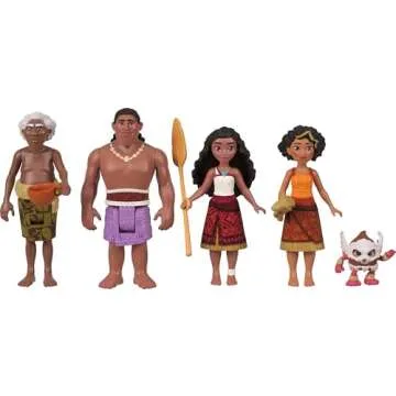 Engaging Moana Canoe Crew Dolls Set with 5 Characters & More