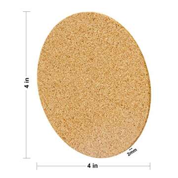 Blisstime 80 Pcs Self-Adhesive Cork Rounds - Perfect for DIY Coasters and Crafts