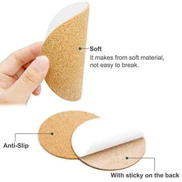 Blisstime 80 Pcs Self-Adhesive Cork Rounds for DIY Projects