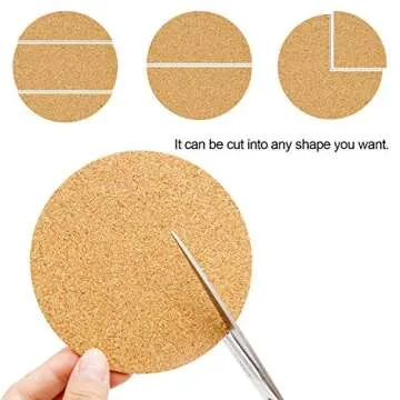Blisstime 80 Pcs Self-Adhesive Cork Rounds for DIY Projects