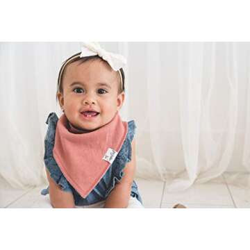 Copper Pearl Baby Bandana Bibs - 4 Pack Soft Cotton Baby Bibs for Drooling and Teething, Absorbent Drool Bibs for Baby Girl and Boy, Adjustable to Fit Newborns to Toddlers, Tons of Styles (Jade)