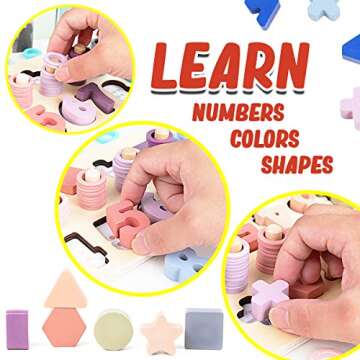 CozyBomB Montessori Educational Wooden Puzzle Blocks