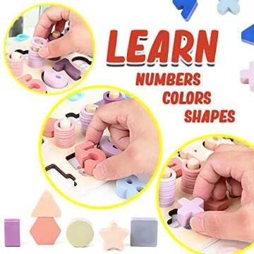 CozyBomB Montessori Educational Wooden Puzzle Blocks