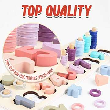 CozyBomB Montessori Educational Wooden Puzzle Blocks