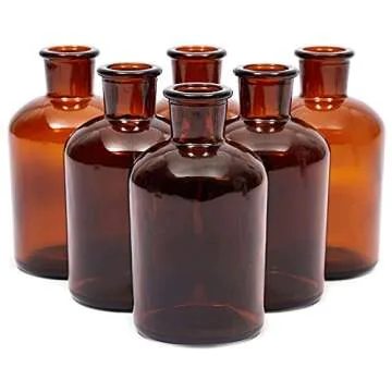Farmlyn Creek 6 Amber Glass Vases for Events & Decor