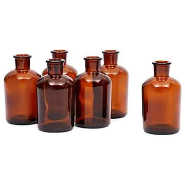 Farmlyn Creek 6 Amber Glass Vases for Events & Decor