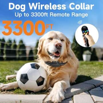 2-in-1 Dog Training Collar with Dog Leash, OGF Wireless Training Collar with Rechargeable Remote,3300FT,Waterproof IPX7, with 3 Training Modes, for Dogs S, M, L(4-120 LBS)