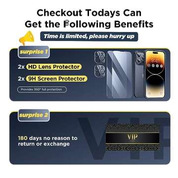 Humixx [5 in 1 Shockproof Designed for iPhone 14 Pro Max Phone Case, [2X Screen Protector + 2X Lens ...