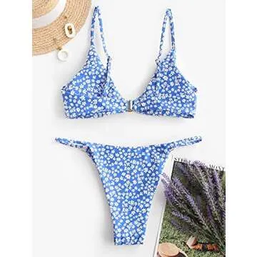 ZAFUL Women's O-Ring String Bikini Swimsuit for Summer