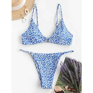 ZAFUL Women's O-Ring String Bikini Swimsuit for Summer