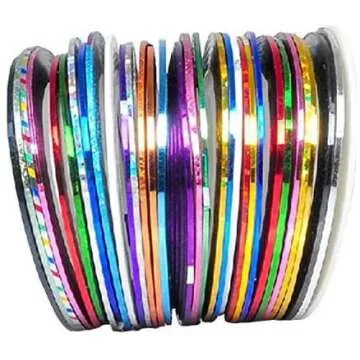 30 Colors Multicolor Mixed Colors Rolls Striping Tape Line Nail Art Decoration Sticker DIY Nail Tip (Basic)