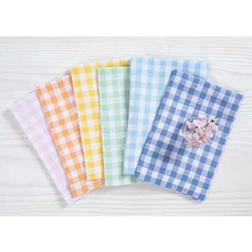 Solino Home Linen Plaid Napkins - 100% Pure Linen Set of 4