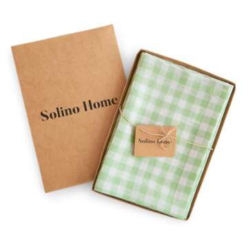 Solino Home Linen Plaid Napkins - 100% Pure Linen Set of 4