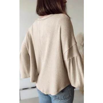 Chic BTFBM Women's Casual V Neck Tunic Top for Fall