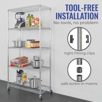 SafeRacks Heavy-Duty Storage Shelves - NSF Certified Unit