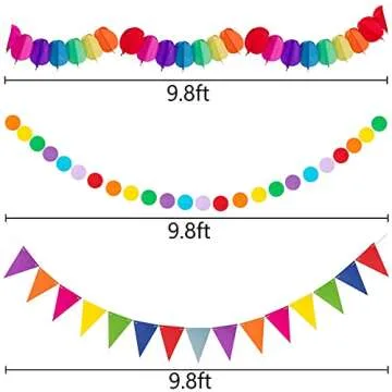 Colorful 35PCS Fiesta Paper Fan Party Decorations Set