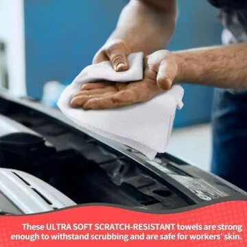 HOMERHYME White Microfiber Cleaning Cloth, 150 Pack Shop Towels All-Purpose Cleaning Rags, Bulk Lint-Free Washcloth Reusable Microfiber Towels for Cars Mechanic Garage & Housekeeping 11.5"*11.5"