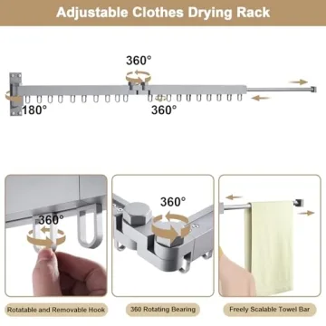Bakala Wall Mounted Drying Rack for Efficient Laundry Organization
