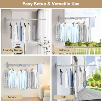 Bakala Wall Mounted Drying Rack for Efficient Laundry Organization