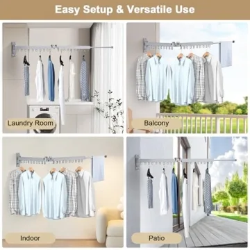 Bakala Wall Mounted Drying Rack for Efficient Laundry Organization