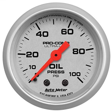 Auto Meter 4321 Ultra-Lite Mechanical Oil Pressure Gauge, Regular, 2.3125 in.