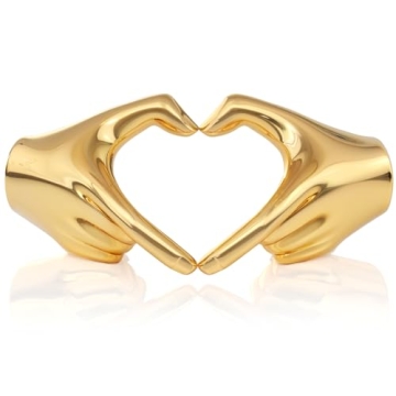 XMGZQ Gold Heart Hands Sculpture - Elegant Couple Gifts for Home Decor Accents