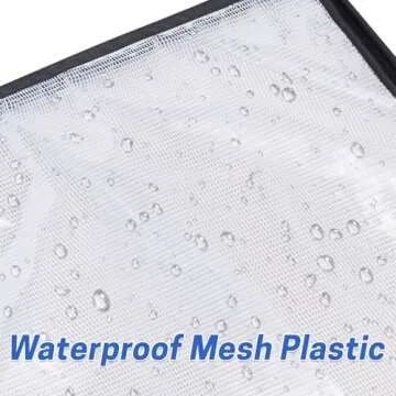 BERYA 2 Pcs Art Portfolio Bag, 19x25 Inches Artwork Storage Case with Handle and Zipper, Large Clear Waterproof Poster Storage Bag for Posters Artwork Bulletin Board (Yellow and White)