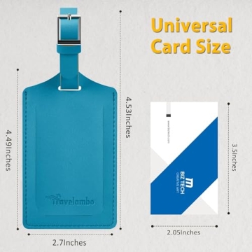 Travelambo Luggage Tags Premium Faux Leather for Travel