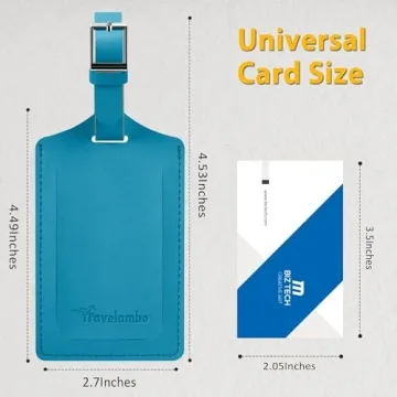 Travelambo Luggage Tags Premium Faux Leather for Travel