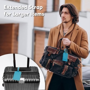 Travelambo Luggage Tags Premium Faux Leather for Travel