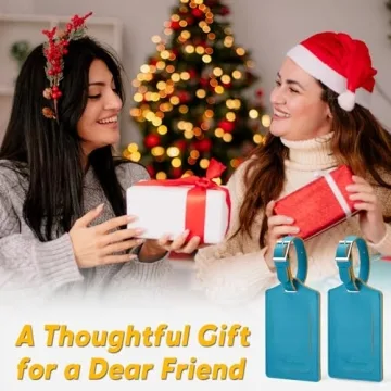 Travelambo Luggage Tags Premium Faux Leather for Travel