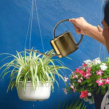 KIBAGA Decorative Gold Watering Can for Easy Plant Care