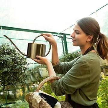 KIBAGA Decorative Gold Watering Can for Easy Plant Care