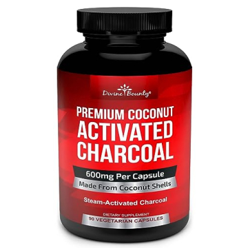 Divine Bounty Organic Activated Charcoal Capsules - 90 Veggie Caps