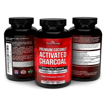 Divine Bounty Organic Activated Charcoal Capsules - 90 Veggie Caps