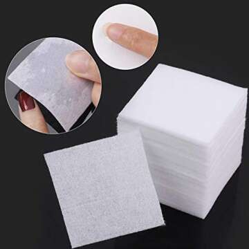 650 Pcs Lint Free Nail Wipes with Clear Acrylic Gel Polish Pad Storage…