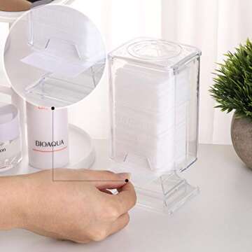 650 Pcs Lint Free Nail Wipes with Clear Acrylic Gel Polish Pad Storage…