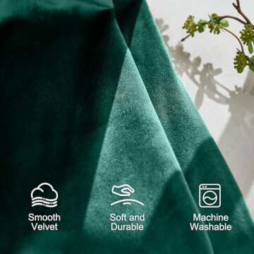 Lazzzy Velvet Blackout Curtains Emerald Green Thermal Insulated Drapes for Bedroom Living Room Darkening Window Treatments Super Soft Luxury Rod Pocket 63 Inches Long 2 Panels Emerald Green