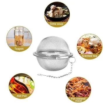 Fu Store 2pcs Stainless Steel Mesh Tea Ball 2.7 inches Tea Strainers Teas Infuser Strainer Filters for Teas