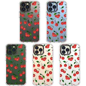 MOSNOVO Case for iPhone 13 Pro Max, [Buffertech 6.6ft Military-Grade Drop Protection] [Anti Peel Off Tech] Clear TPU Bumper Phone Case Cover Design - Cute Cherry