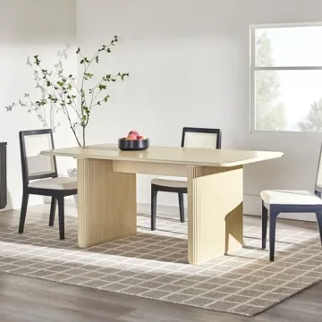 Stylish 68 Inch Modern Dining Table, Birch Finish