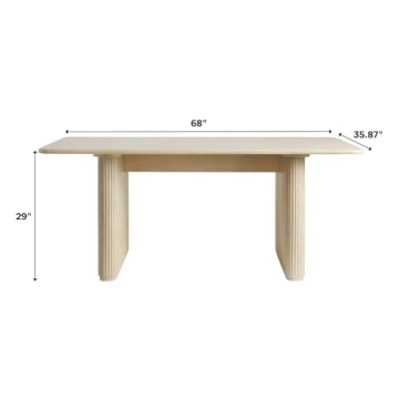 Stylish 68 Inch Modern Dining Table, Birch Finish