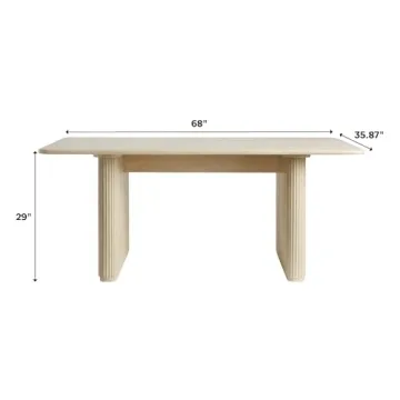 Stylish 68 Inch Modern Dining Table, Birch Finish