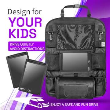 Cartik Backseat Car Organizer - Car Seat Organizer, Road Trip Essentials for Kids, Car Organizer Bac...