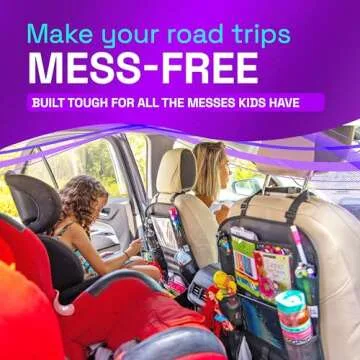 Cartik Backseat Car Organizer - Car Seat Organizer, Road Trip Essentials for Kids, Car Organizer Backseat Storage for Toys & Accessories (Double pack)