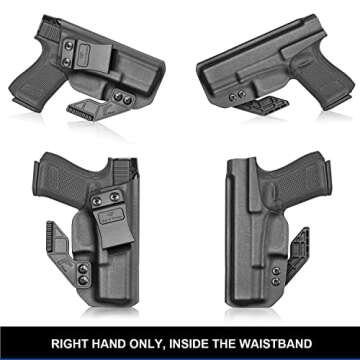 IWB Holster Compatible with Glock 19 Gen 3-5 Glock 23/32 Gen 3-4 Glock 19X/44/45, Inside Waistband Carry Holster Compatible with G19 G19x G23 G32 G45, 9mm Holster, Available in Kydex and Polymer