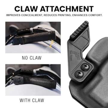 IWB Holster Compatible with Glock 19 Gen 3-5 Glock 23/32 Gen 3-4 Glock 19X/44/45, Inside Waistband Carry Holster Compatible with G19 G19x G23 G32 G45, 9mm Holster, Available in Kydex and Polymer